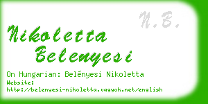 nikoletta belenyesi business card